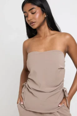 boohoo Ensemble Coordonné Top Bandeau Froncé Et Pantalon<Femme Ensembles