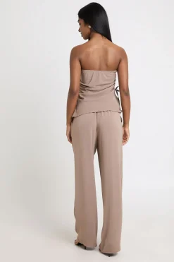 boohoo Ensemble Coordonné Top Bandeau Froncé Et Pantalon<Femme Ensembles