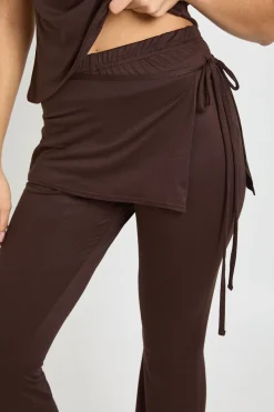 boohoo Ensemble Coordonné Top Dos Nu et Jupe Évasée Taille Portefeuille<Femme Looks Chocolat|Ensembles