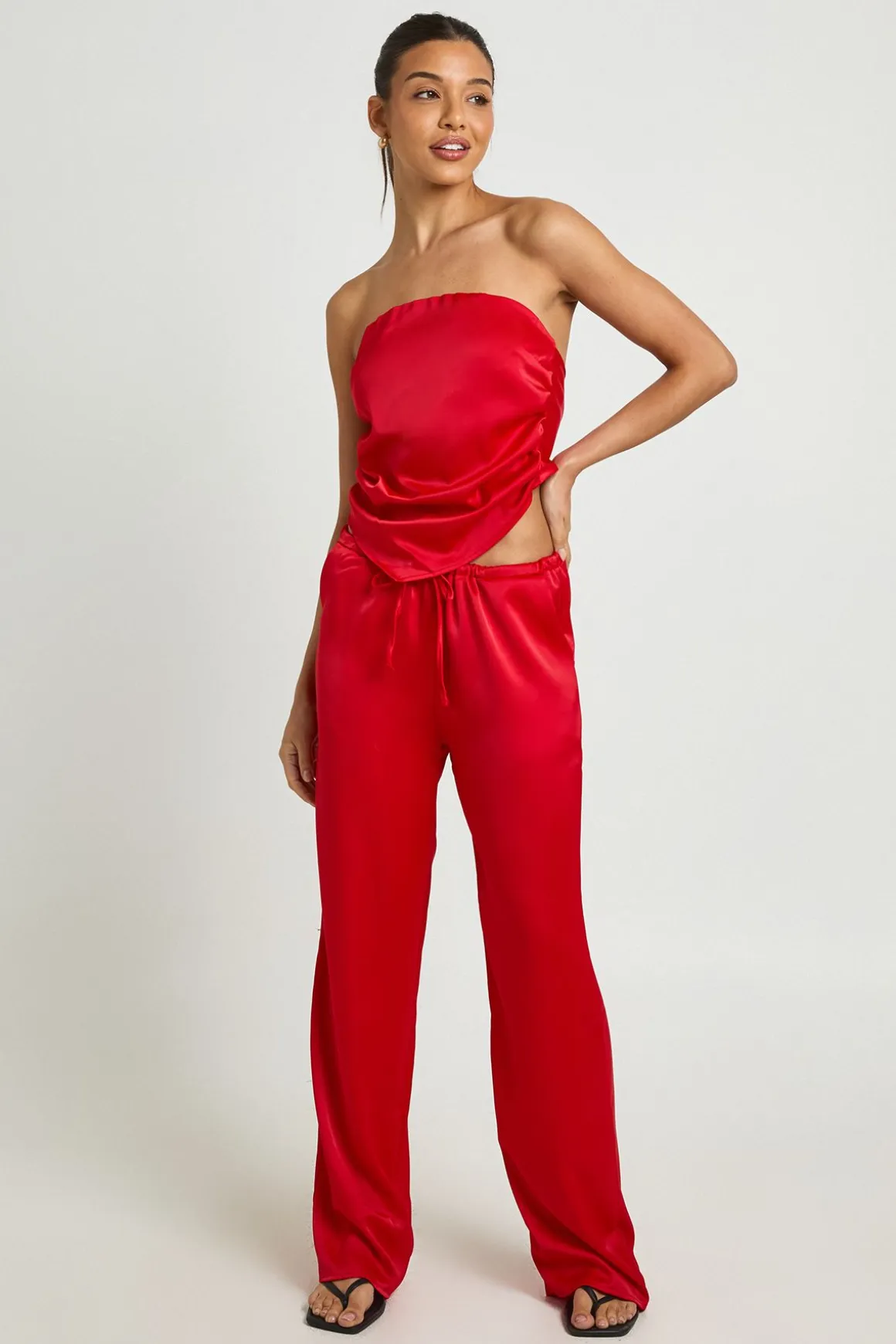 Ensemble Coordonné Top Foulard Et Pantalon Large