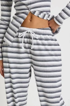boohoo Ensemble Coordonné Top Manches Longues Côtelé Rayé Boutonné & Pantalon<Femme Ensembles