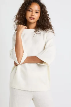 Ensemble coordonné tricoté à manches courtes et pantalon