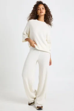 Ensemble coordonné tricoté à manches courtes et pantalon