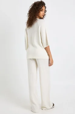 Ensemble coordonné tricoté à manches courtes et pantalon