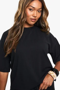 Ensemble coordonné T-shirt à côtes texturées Plus & short