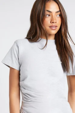 Ensemble Coordonné T-shirt Froncé À Épaulettes Et Pantalon Droit Jambe Large