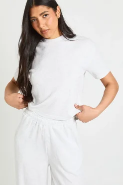 Ensemble Coordonné T-shirt Gaufré Et Pantalon Large Tall