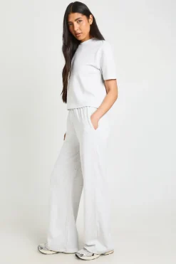 Ensemble Coordonné T-shirt Gaufré Et Pantalon Large Tall