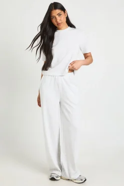 Ensemble Coordonné T-shirt Gaufré Et Pantalon Large Tall