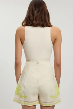 KarenMillen Ensemble Court Brodé De Perles En Mélange De Lin<Femme Tenues De Plage|Shorts