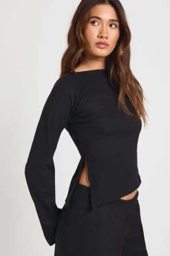 boohoo Ensemble Côtelé Taille Cintrée Manches Longues Jambes Larges<Femme Ensembles