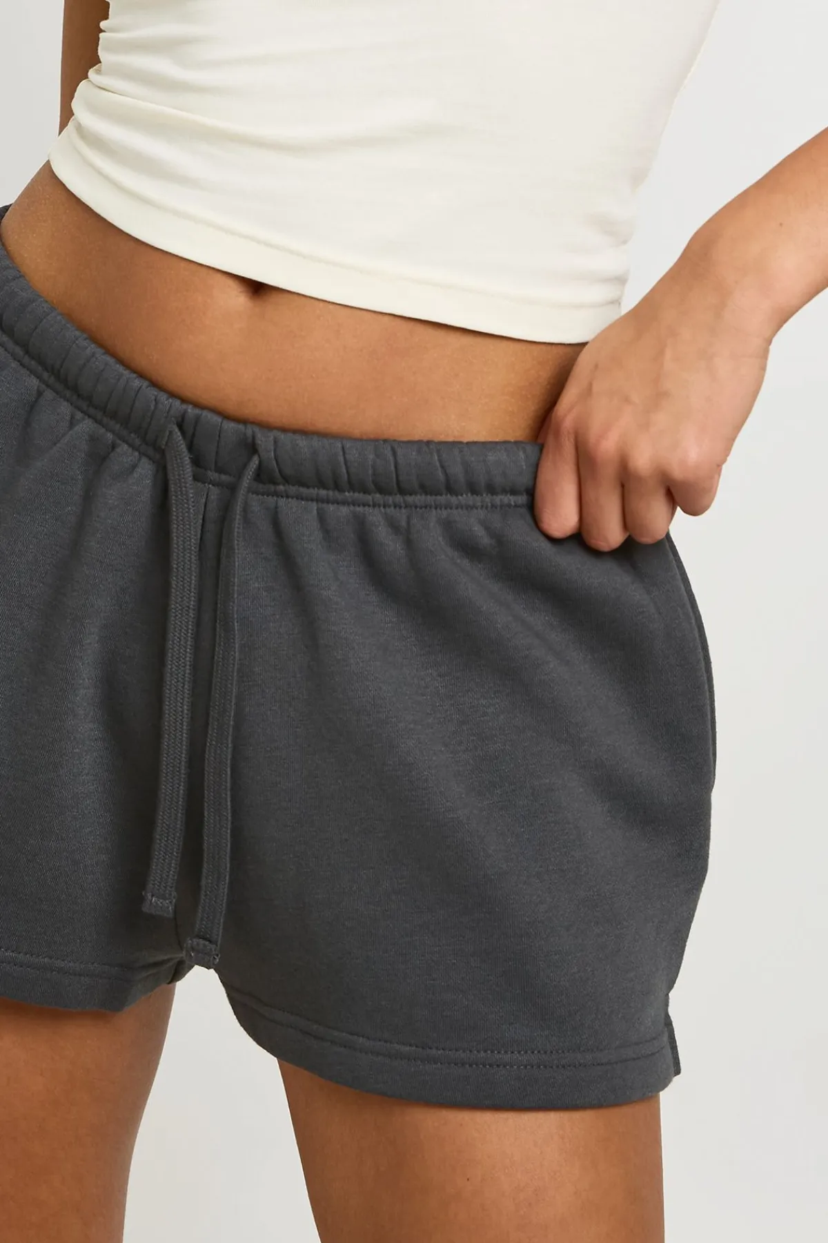 boohoo Ensemble Débardeur Caraco À Bretelles Contrastées Et Short Molleton<Femme Survêtements|Survêtements