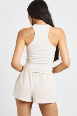 boohoo Ensemble Débardeur De Sport Dos Nageur Et Short Molletonné Tall<Femme Survêtements|Survêtements