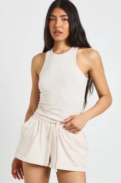 boohoo Ensemble Débardeur De Sport Dos Nageur Et Short Molletonné Tall<Femme Survêtements|Survêtements