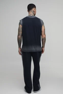 boohooMAN Ensemble Débardeur Et Jogger Oversize Tall Effet Lavage Spray Coutures<Homme Tout Afficher|Survêtements