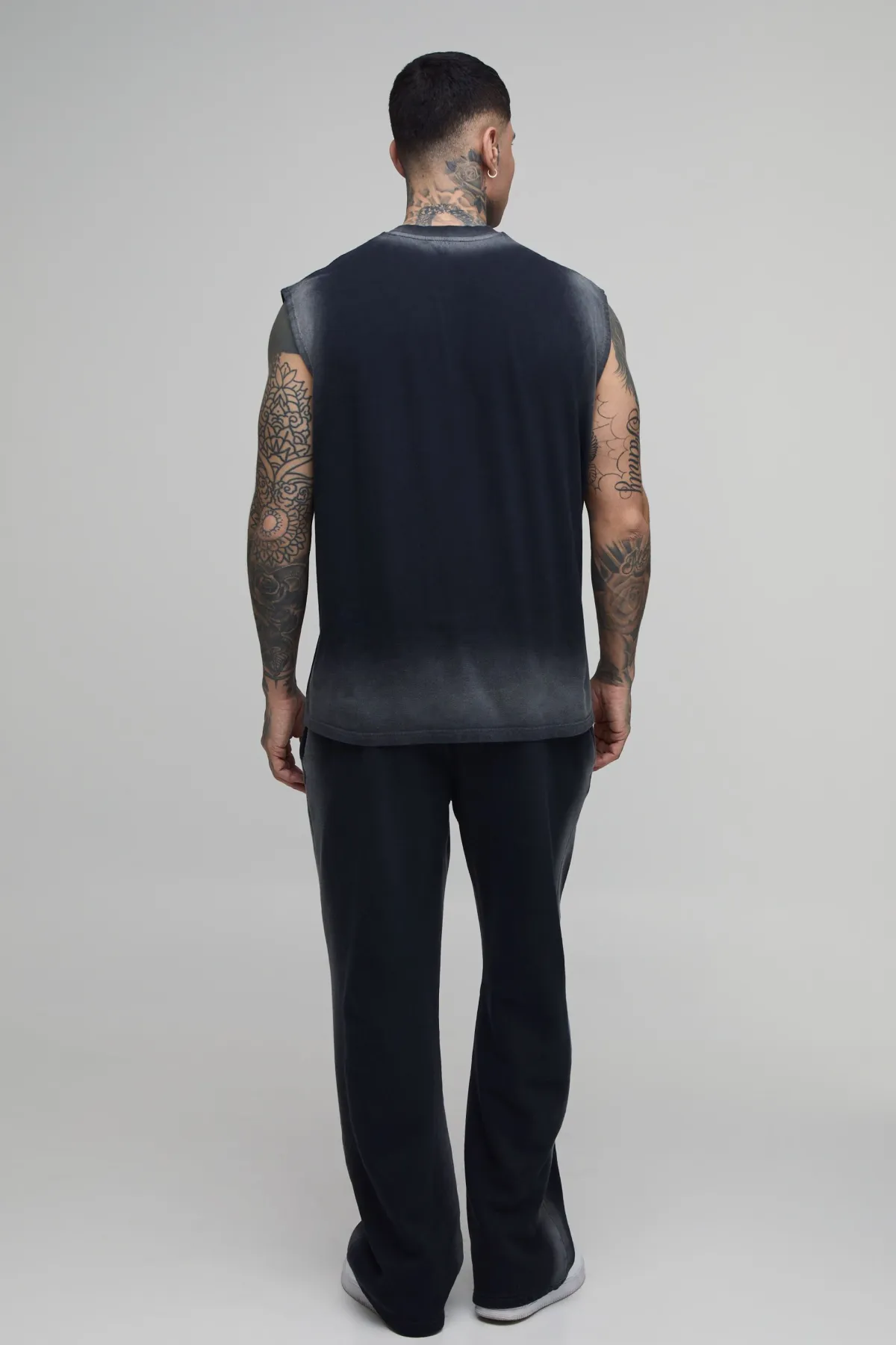boohooMAN Ensemble Débardeur Et Jogger Oversize Tall Effet Lavage Spray Coutures<Homme Tout Afficher|Survêtements
