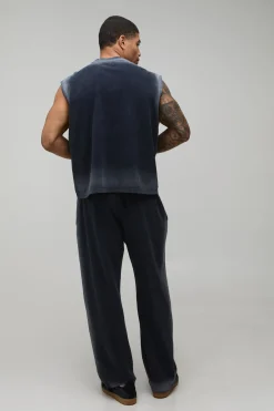 Ensemble Débardeur Et Jogger Oversize Effet Délavage Spray Coutures