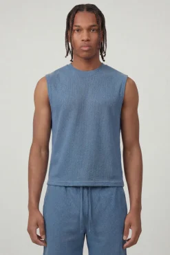 Ensemble Débardeur Gaufré Oversize À Épaules Tombantes Et Short Ample