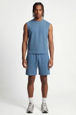 Ensemble Débardeur Gaufré Oversize À Épaules Tombantes Et Short Ample