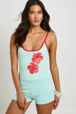 Ensemble Débardeur À Imprimé Fleuri Et Short Molleton