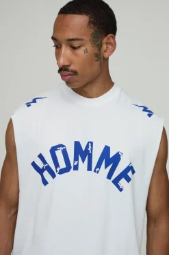 boohooMAN Ensemble Débardeur Oversize Ample À Emmanchures Basses Et Short Baggy Imprimé Homme<Homme Survêtements