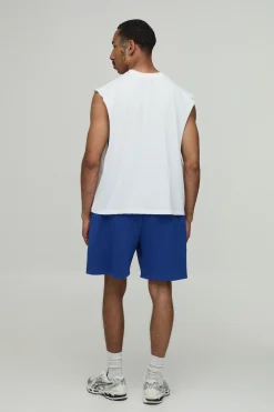 boohooMAN Ensemble Débardeur Oversize Ample À Emmanchures Basses Et Short Baggy Imprimé Homme<Homme Survêtements
