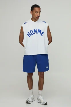 boohooMAN Ensemble Débardeur Oversize Ample À Emmanchures Basses Et Short Baggy Imprimé Homme<Homme Survêtements