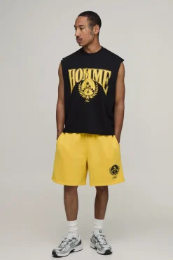 Ensemble Débardeur Oversized Boxy À Emmanchures Basses Et Short Ample Imprimé Homme