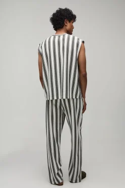 boohooMAN Ensemble Débardeur Rayé Oversize Ample À Épaules Tombantes Et Jogger<Homme Survêtements