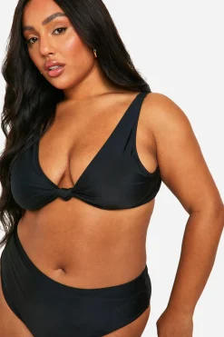 Ensemble de bikini grande taille à noué et à taille haute