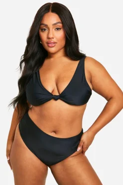 Ensemble de bikini grande taille à noué et à taille haute