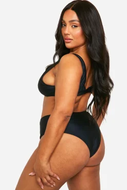 Ensemble de bikini grande taille à noué et à taille haute