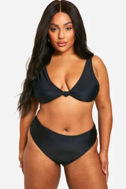 Ensemble de bikini grande taille à noué et à taille haute