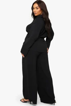 boohoo Ensemble de chemise tissée à nouer à la taille et pantalon grande taille<Femme Ensembles