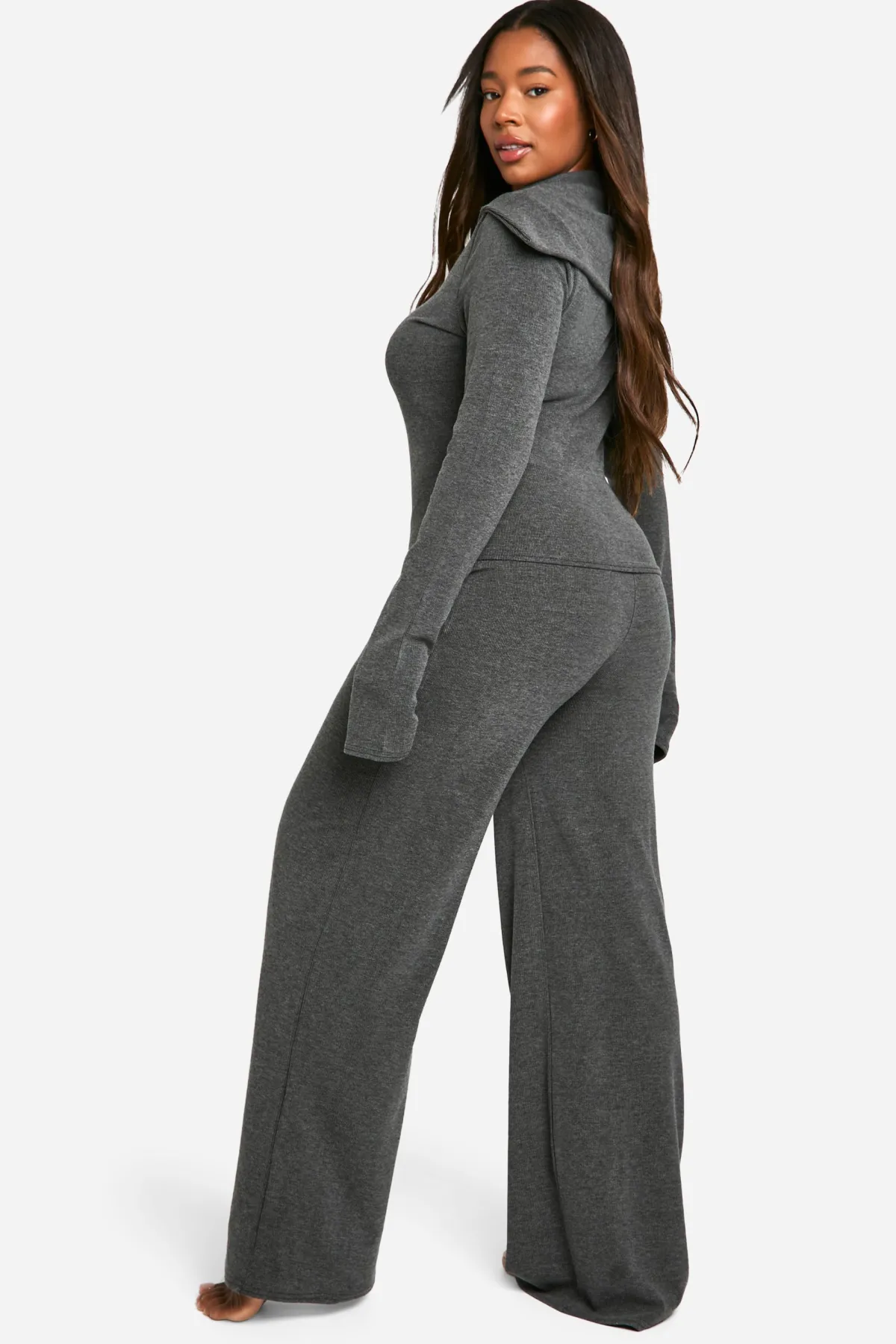 boohoo Ensemble de détente bicolore Plus – Haut zippé et pantalon<Femme Ensembles