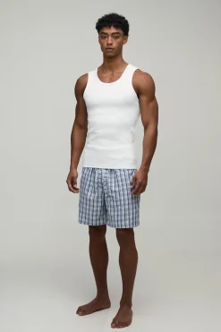 Ensemble De Détente Débardeur Côtelé Ajusté Muscle & Short Ample Coupe Baggy