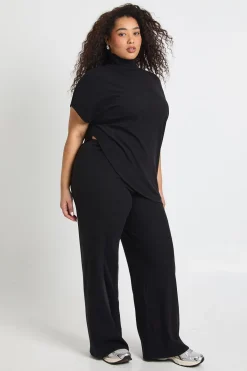 boohoo Ensemble De Détente Grande Taille Avec Haut Cape Asymétrique Fluide Et Pantalon<Femme Loungewear|Ensembles