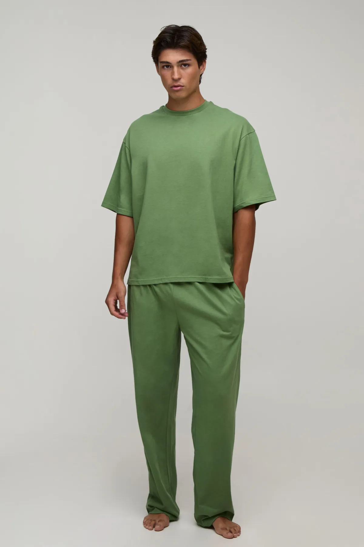 boohooMAN Ensemble De Détente Homme T-shirt Oversize Et Pantalon Droit<Homme Vêtements Confort