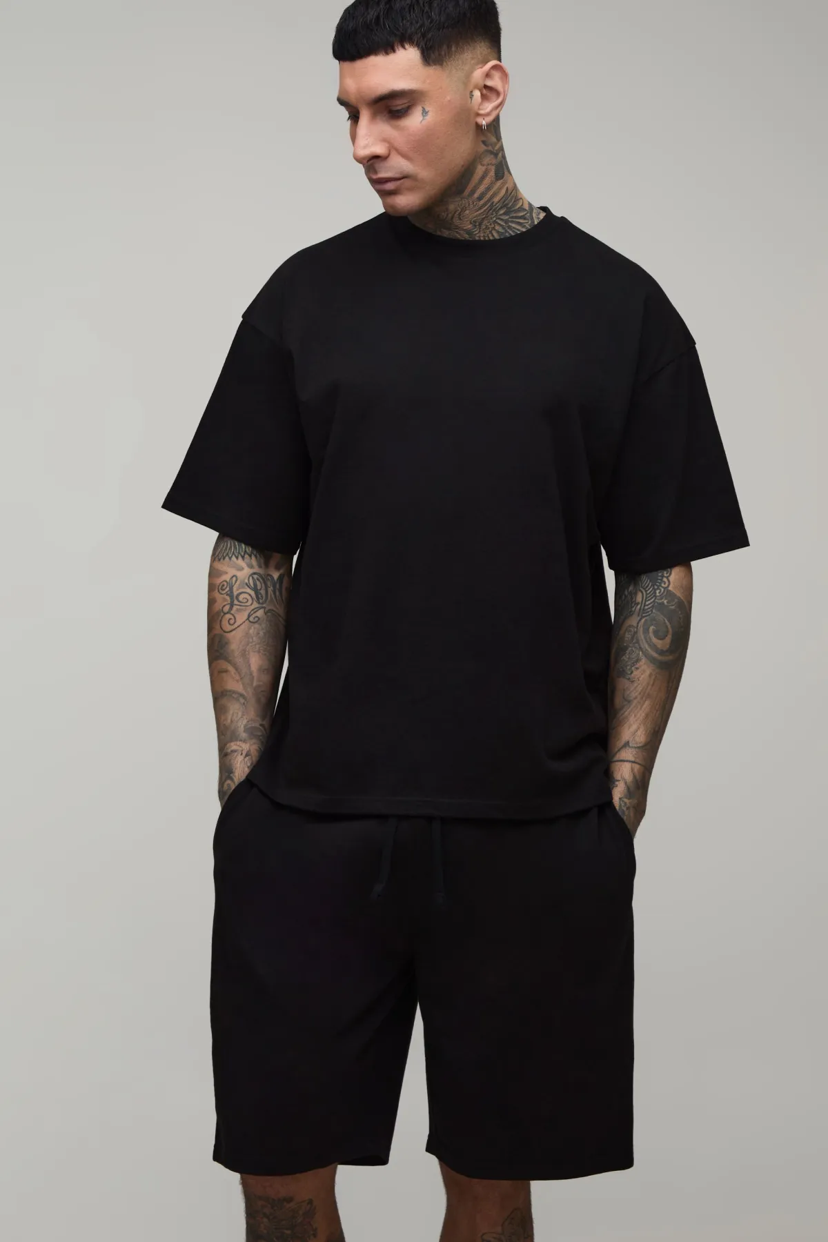 boohooMAN Ensemble De Détente T-shirt Et Short Coupe Regular Pour Homme Grand<Homme Tout Afficher|Tout Afficher