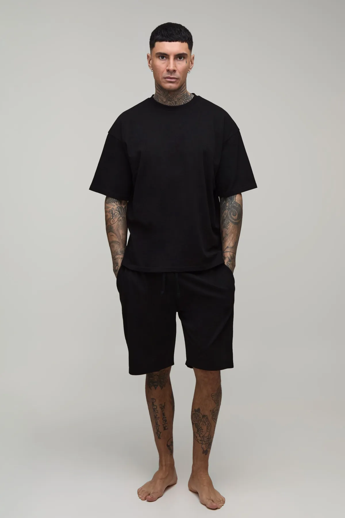boohooMAN Ensemble De Détente T-shirt Et Short Coupe Regular Pour Homme Grand<Homme Tout Afficher|Tout Afficher