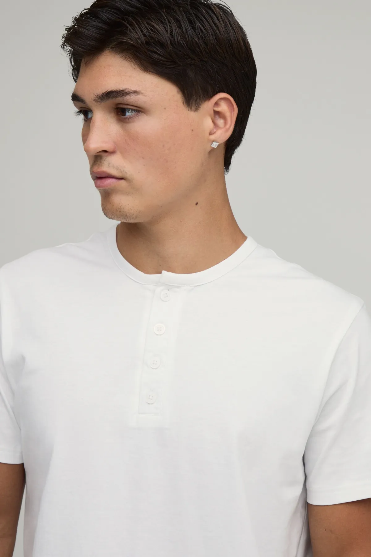 boohooMAN Ensemble De Détente T-shirt Henley À Manches Courtes Coupe Regular Et Short Boxy<Homme Vêtements Confort