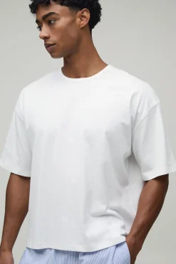 Ensemble De Détente T-shirt Oversize Ample & Short Rayé Ample