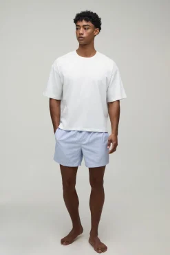 Ensemble De Détente T-shirt Oversize Ample & Short Rayé Ample