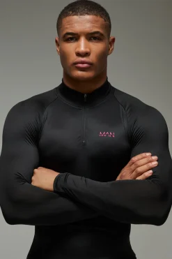 Ensemble de gym pour homme Active Lightweight Essentials Raglan Muscle 1/4 Zip & Short Set