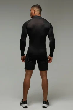 Ensemble de gym pour homme Active Lightweight Essentials Raglan Muscle 1/4 Zip & Short Set