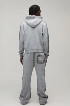 boohooMAN Ensemble De Jogging Ample À Casynthétiqueche Zippé Avec Coutures Spray, Détails Usés Et Appliqués<Homme Survêtements