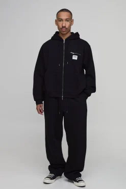 Ensemble De Jogging Ample Style Charpentier À Fermeture Éclair Avec Jambes Tonneau