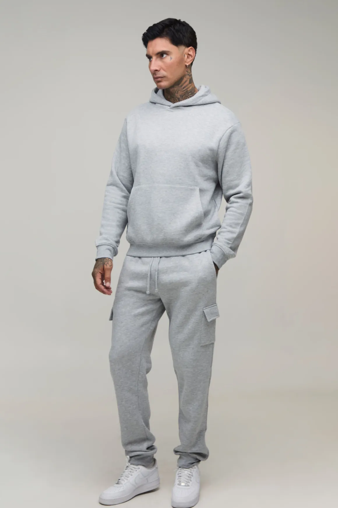 Ensemble De Jogging Cargo À Casynthétiqueche Oversize Pour Homme Grand