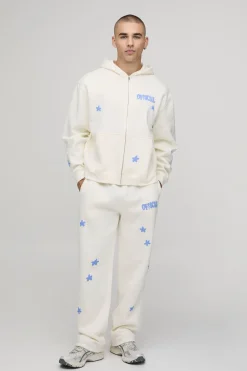 Ensemble De Jogging À Casynthétiqueche Zippé Oversize Ample Avec Motif Floral Officiel