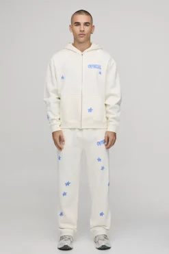 Ensemble De Jogging À Casynthétiqueche Zippé Oversize Ample Avec Motif Floral Officiel